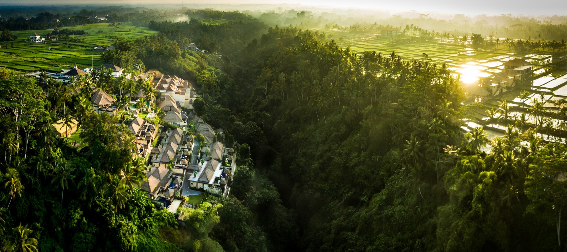 Stunning lush green valley of Viceroy Bali's heavenly location