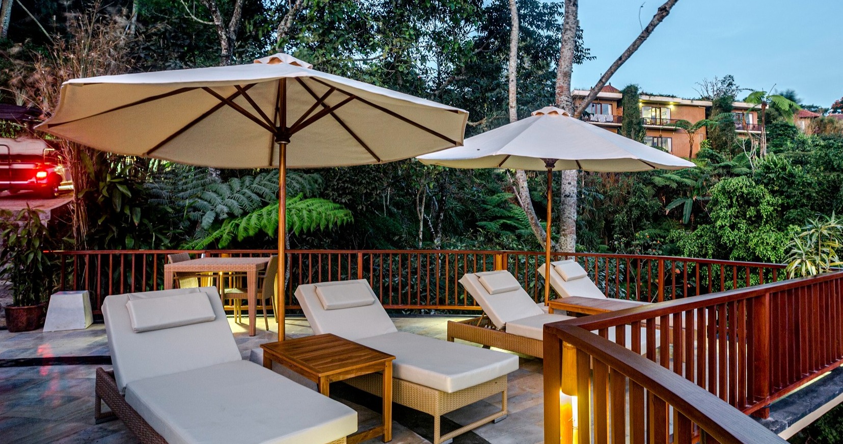 Relax by the many infinity pools overlooking the stunning green views